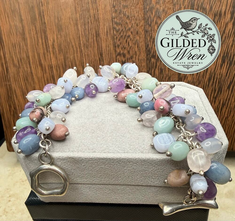 Whitney Kelly WK 925 Sterling Silver Multi Gemstone Cha Cha Bracelet 62g